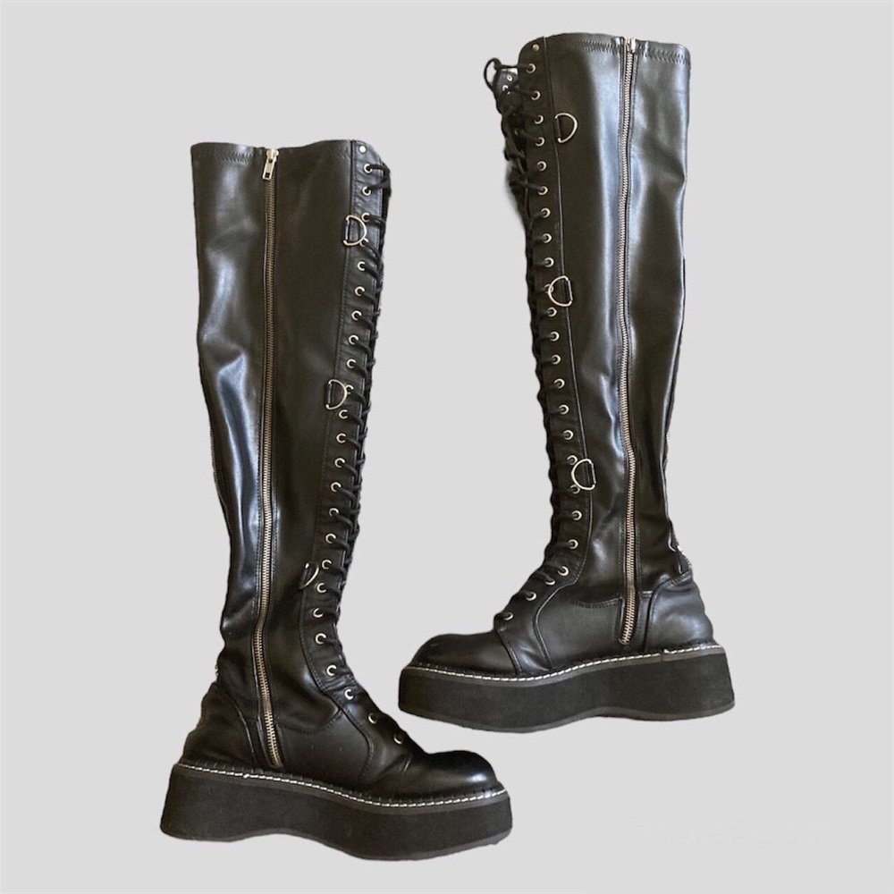 emily-377 demonia over the knee platform boots